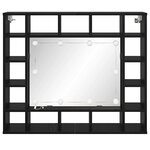 vidaXL Armoire Miroir Chêne noir 91 x 15 x 76 5 cm Bois d'ingénierie