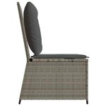 vidaXL Canapé de jardin avec coussin Gris Poly rotin