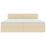 vidaXL Lit avec rangement et matelas avec matelas Crème 200 x 200 cm