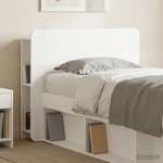 vidaXL Cabinet de Tête de Lit avec stockage Blanc Bois d'ingénierie
