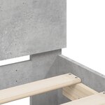 vidaXL Cadre de lit avec tête de lit et LED gris béton 140x200 cm