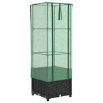 vidaXL Jardinière surélevée avec housse aspect rotin 40x40x139 cm