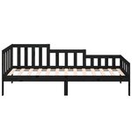 vidaXL Lit de jour Noir 90x200 cm Bois de pin massif