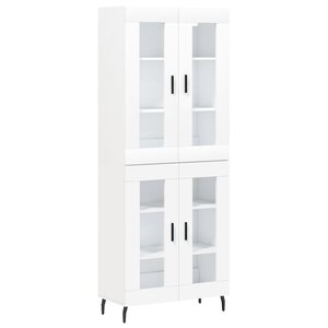vidaXL Buffet haut Blanc 69 5x34x180 cm Bois d'ingénierie
