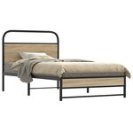 vidaXL Cadre de lit sans matelas 100x190 cm chêne fumé bois ingénierie