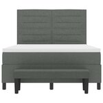 vidaXL Lit à ressorts avec coussin Gris foncé 140 x 190 cm tissu