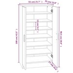 vidaXL Armoire à chaussures Gris béton 55x35x108 cm Bois d'ingénierie