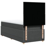vidaXL Sommier à lattes de lit avec matelas Gris foncé 90x200 cm Tissu