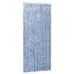 vidaXL Rideau anti-mouches bleu et blanc 100x230 cm chenille