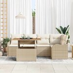 vidaXL Ensemble de canapé de jardin avec coussin 6 Pièces beige et crème