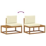 vidaXL Ensemble de canapés d'extérieur avec coussin 3 Pièces Naturel