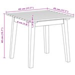 vidaXL Table d'appoint 45x45x40 cm Bois massif d'acacia
