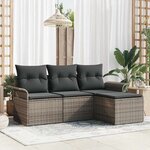 vidaXL Ensemble de canapé de jardin 4 Pièces Gris 55 x 55 x 37cm