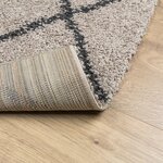 vidaXL Tapis shaggy à poils longs moderne beige anthracite 160x160 cm