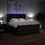 vidaXL Sommier à lattes de lit avec matelas Noir 200x200 cm Tissu