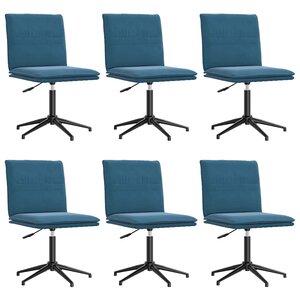 vidaXL Chaises à manger lot de 6 bleu velours