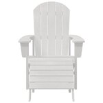 vidaXL Chaise Adirondack avec repose-pieds blanche en HDPE
