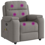 vidaXL Fauteuil de massage inclinable Taupe Tissu