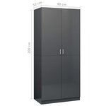 vidaXL Garde-robe Gris brillant 90x52x200 cm Aggloméré