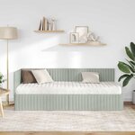 vidaXL Cadre de lit d'angle avec matelas 2 pc Gris clair 80 x 200 cm
