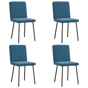 vidaXL Chaises à manger lot de 4 Bleu Velours