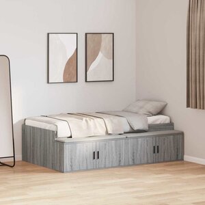 vidaXL Cadre de lit Gris Sonoma 80 x 200 cm Bois d'ingénierie