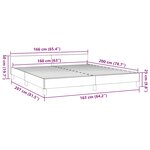 vidaXL Cadre de lit sans matelas taupe 160x200 cm tissu