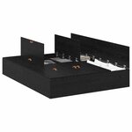 vidaXL Cadre de lit avec rangement Chêne noir 150 x 200 cm