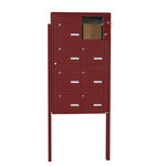 Bloc collectif Leabox  2x4  grade 3  simple face  Extérieur  fixation sur pieds à sceller  Rouge brun RAL 3011 finition brillante