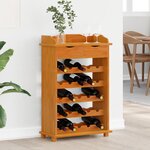 vidaXL Rangement à Vin 90x60x30 cm Bois Massif Pin