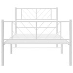 vidaXL Cadre de lit métal sans matelas et pied de lit blanc 107x203 cm