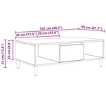 vidaXL Table basse Chêne noir 103 5 x 60 x 35 cm Bois d'ingénierie