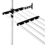 vidaXL Système de garde-robe télescopique barres et étagère Aluminium