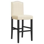 vidaXL Chaises de bar lot de 2 bois massif d'hévéa et tissu