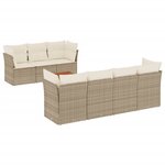 vidaXL Salon de jardin avec coussins 8 Pièces beige résine tressée