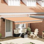 vidaXL Auvent Rétractable jaune et orange 400 × 300 cm Tissu  Métal