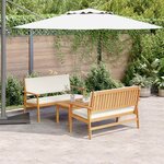 vidaXL Ensemble de canapé de jardin 3 pièces avec des coussins en bois d'acacia solide.
