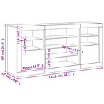 vidaXL Buffet avec lumières LED blanc 142 5x37x67 cm