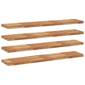 vidaXL Étagères flottantes 4 Pièces 160x30x4 cm acacia massif à l'huile