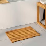 vidaXL Tapis de bain Uni Marron 100 x 53 cm bois