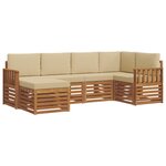 vidaXL Ensemble de canapés d'extérieur 6 pc Naturel et Beige Polyester