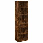 vidaXL Buffet haut chêne fumé 50x42 5x185 cm bois d'ingénierie