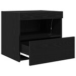 Cabinet de chevet vidaXL avec lumières LED Chêne noir 50x40x45 cm