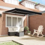 vidaXL Auvent Rétractable Noir 350 x 250 cm Polyester et Acier