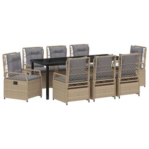 vidaXL Ensemble de salle à manger pour jardin 9 Pièces