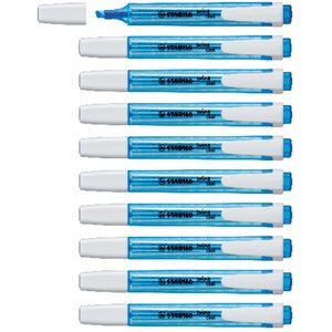 Surligneur de poche SWING COOL Pointe Biseautée 1 - 4 mm bleu x 10 STABILO