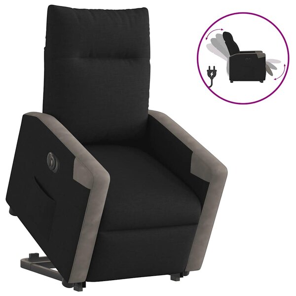 vidaXL Fauteuil inclinable électrique noir tissu