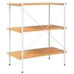 vidaXL Étagère à 3 niveaux Blanc et chêne 80x40x92 cm