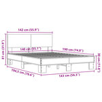 vidaXL Cadre de lit sans matelas sonoma gris 140x190 cm