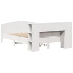 vidaXL Lit bibliothèque sans matelas blanc 150x200 cm bois pin massif